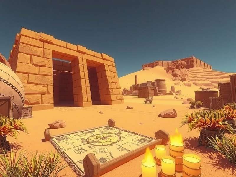 Desert Anise Chase treasure hunt scene with ancient map and desert ruins
