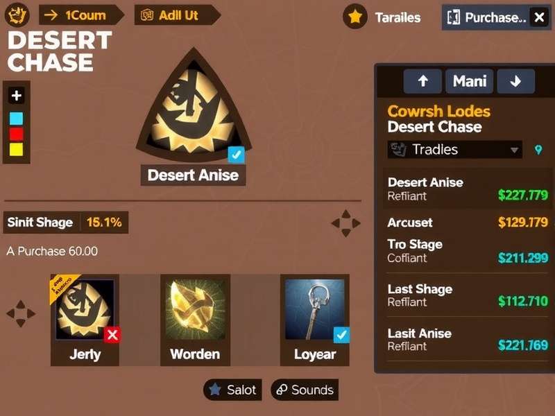 Desert Anise Chase in-game market showing trading and purchases