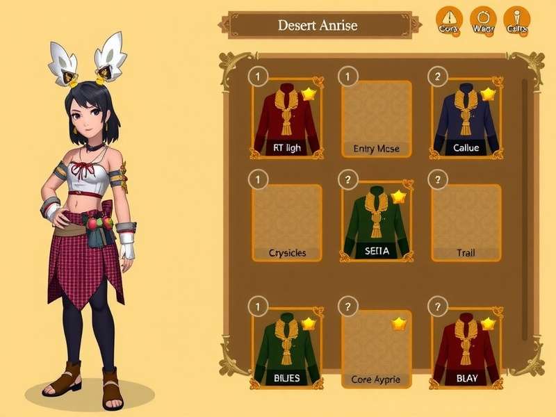 Desert Anise Chase character customization screen showing different traditional outfits